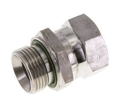 JIC Verloopnippel UN 1-5/16''-12 Binnendraad X G1'' Buitendraad Regelbaar RVS 170bar