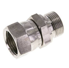 JIC Verloopnippel UN 1-1/16''-12 Binnendraad X G3/4'' Buitendraad Verstelbaar RVS 210bar