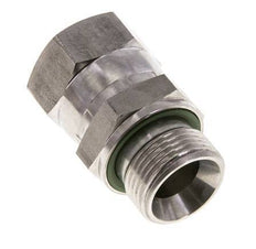 JIC Verloopnippel UN 1-1/16''-12 Binnendraad X G3/4'' Buitendraad Verstelbaar RVS 210bar