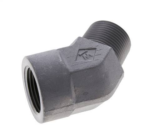 45° L-Koppeling 1'' NPT Buitendraad X Binnendraad Staal 140bar