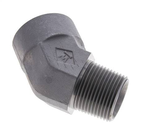 45° L-Koppeling 1'' NPT Buitendraad X Binnendraad Staal 140bar