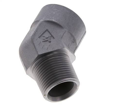 45° L-Koppeling 1'' NPT Buitendraad X Binnendraad Staal 140bar