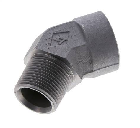 45° L-Koppeling 1'' NPT Buitendraad X Binnendraad Staal 140bar