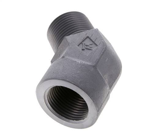 45° L-Koppeling 1'' NPT Buitendraad X Binnendraad Staal 140bar
