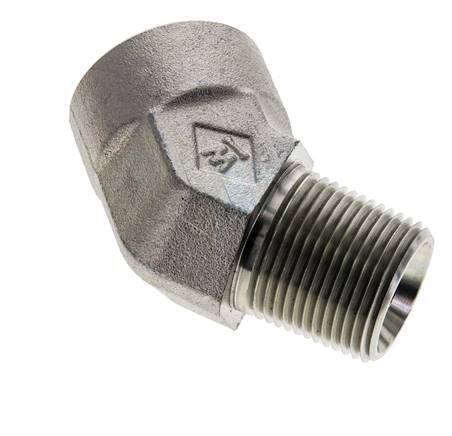 45° L-Koppeling 3/4'' NPT Buitendraad X Binnendraad Staal 170bar
