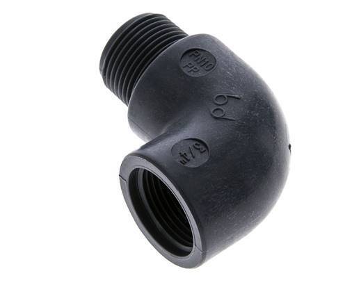 90° L-Koppeling G3/4'' Buitendraad X Binnendraad PVDF 10bar FDA