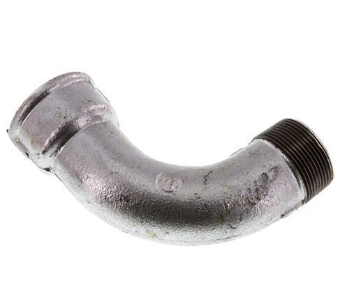 90° L-Koppeling 1 1/2'' Buitendraad R X Binnendraad Rp Lang Gietijzer 25bar