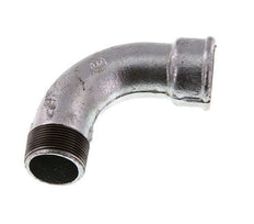 90° L-Koppeling 1 1/2'' Buitendraad R X Binnendraad Rp Lang Gietijzer 25bar