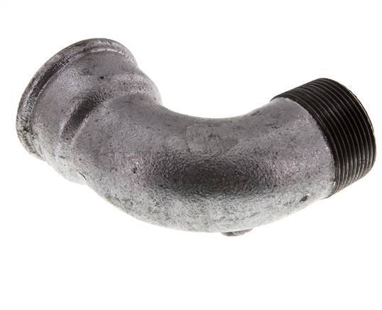 90° L-Koppeling 1 1/2'' Buitendraad R X Binnendraad Rp Kort Gietijzer 25bar