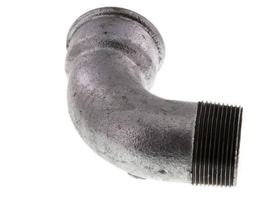 90° L-Koppeling 1 1/2'' Buitendraad R X Binnendraad Rp Kort Gietijzer 25bar