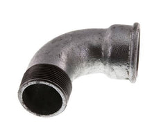 90° L-Koppeling 1 1/2'' Buitendraad R X Binnendraad Rp Kort Gietijzer 25bar