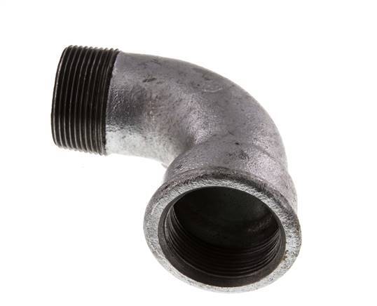 90° L-Koppeling 1 1/2'' Buitendraad R X Binnendraad Rp Kort Gietijzer 25bar