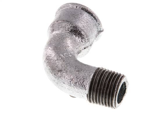 90deg Angled Fitting 1/2'' Male R x Female Rp Short Cast Iron 25bar (351.25psi) [2 Pieces]