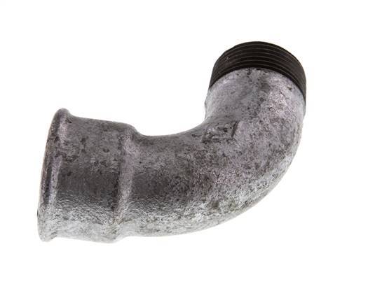 90° L-Koppeling 1'' Buitendraad R X Binnendraad Rp Kort Gietijzer 25bar