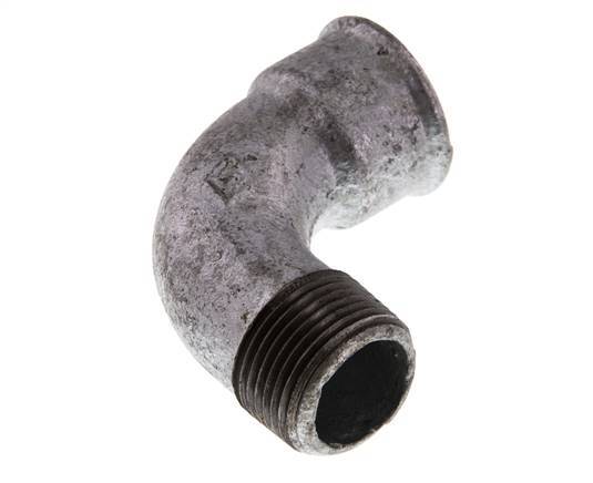 90° L-Koppeling 1'' Buitendraad R X Binnendraad Rp Kort Gietijzer 25bar