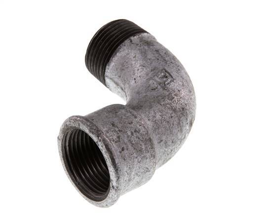 90° L-Koppeling 1'' Buitendraad R X Binnendraad Rp Kort Gietijzer 25bar