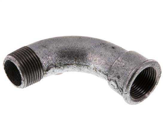 90° L-Koppeling 1'' Buitendraad R X Binnendraad Rp Lang Gietijzer 25bar