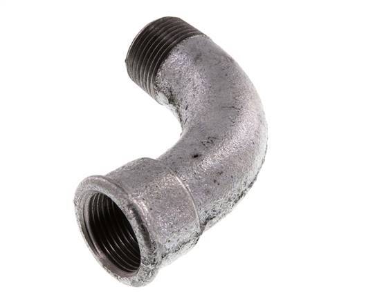 90° L-Koppeling 1'' Buitendraad R X Binnendraad Rp Lang Gietijzer 25bar