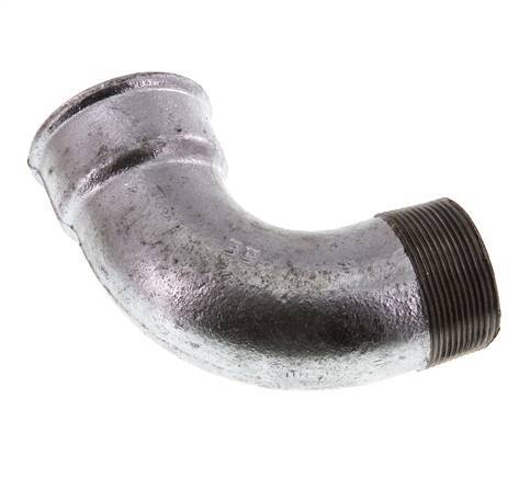 90° L-Koppeling 2'' Buitendraad R X Binnendraad Rp Kort Gietijzer 25bar