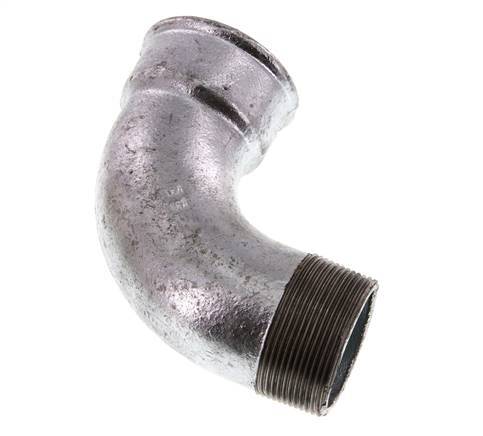 90° L-Koppeling 2'' Buitendraad R X Binnendraad Rp Kort Gietijzer 25bar
