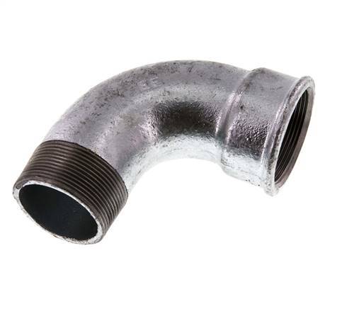 90° L-Koppeling 2'' Buitendraad R X Binnendraad Rp Kort Gietijzer 25bar