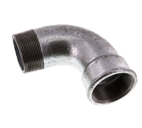 90° L-Koppeling 2'' Buitendraad R X Binnendraad Rp Kort Gietijzer 25bar