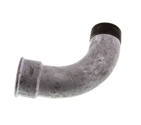 90° L-Koppeling 1 1/4'' Buitendraad R X Binnendraad Rp Lang Gietijzer 25bar