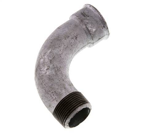 90° L-Koppeling 1 1/4'' Buitendraad R X Binnendraad Rp Lang Gietijzer 25bar