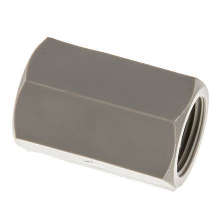 Sok G3/8'' Binnendraad Polypropyleen (PP) 10bar FDA 22mm Hex