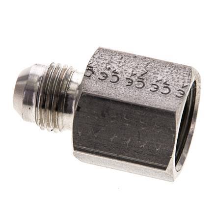 JIC Verloopnippel UNF 9/16''-18 Buitendraad X UNF 3/4''-16 Binnendraad RVS 275bar