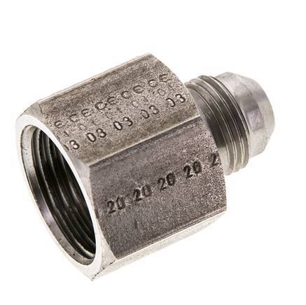 JIC Verloopnippel UNF 3/4''-16 Buitendraad X UN 1-1/16''-12 Binnendraad RVS 210bar