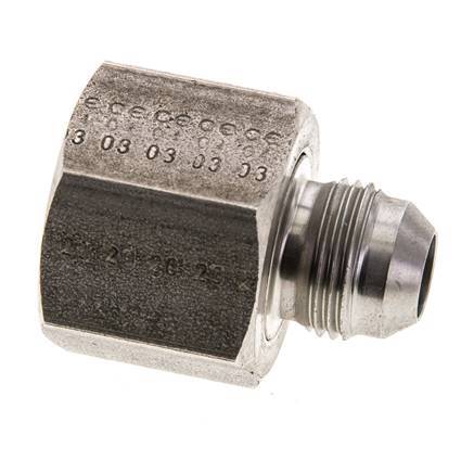 JIC Verloopnippel UNF 3/4''-16 Buitendraad X UN 1-1/16''-12 Binnendraad RVS 210bar