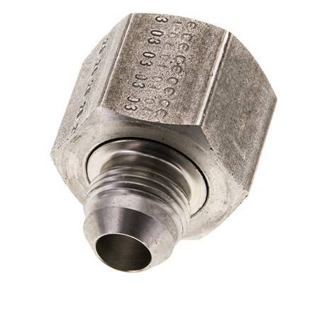 JIC Verloopnippel UNF 3/4''-16 Buitendraad X UN 1-1/16''-12 Binnendraad RVS 210bar