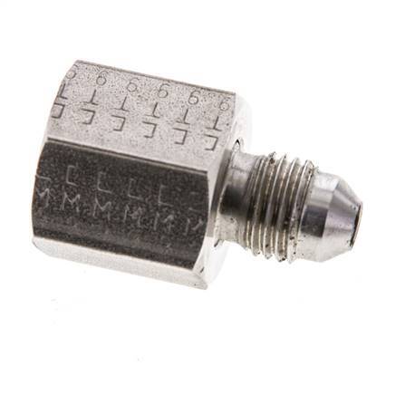 JIC Verloopnippel UNF 7/16''-20 Buitendraad X UNF 9/16''-18 Binnendraad RVS 275bar