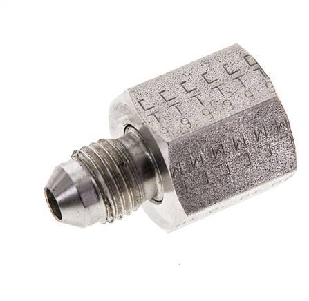 JIC Verloopnippel UNF 7/16''-20 Buitendraad X UNF 9/16''-18 Binnendraad RVS 275bar