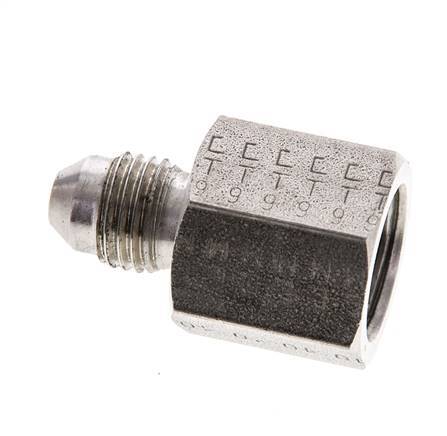 JIC Verloopnippel UNF 7/16''-20 Buitendraad X UNF 9/16''-18 Binnendraad RVS 275bar