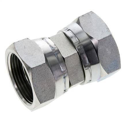 Rechte Verloopnippel G1 1/4'' Binnendraad Hoge Druk Staal 60° Conus 150bar Hydrauliek