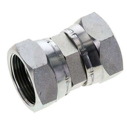 Rechte Verloopnippel G1 1/4'' Binnendraad Hoge Druk Staal 60° Conus 150bar Hydrauliek