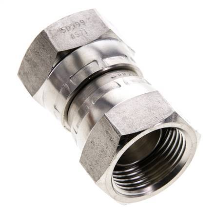 Rechte Verloopnippel G3/4'' Binnendraad Hoge Druk RVS 60° Conus 175bar Hydrauliek