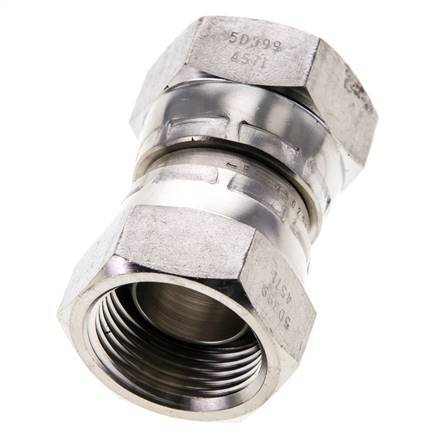 Rechte Verloopnippel G3/4'' Binnendraad Hoge Druk RVS 60° Conus 175bar Hydrauliek