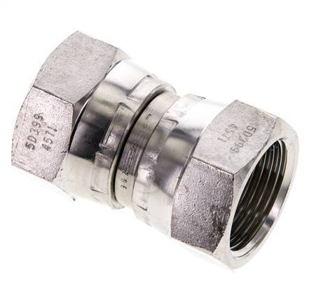 Rechte Verloopnippel G3/4'' Binnendraad Hoge Druk RVS 60° Conus 175bar Hydrauliek