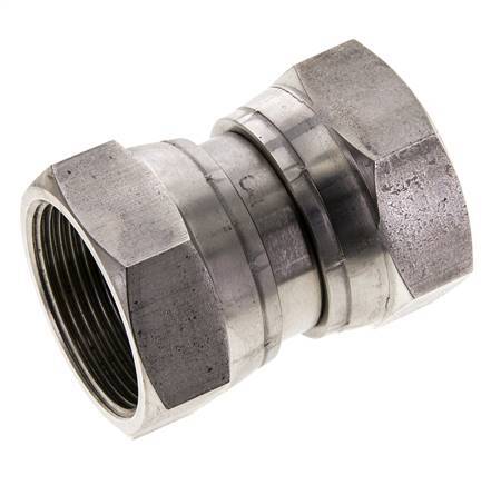 Rechte Verloopnippel G1 1/2'' Binnendraad Hoge Druk RVS 60° Conus 125bar Hydrauliek