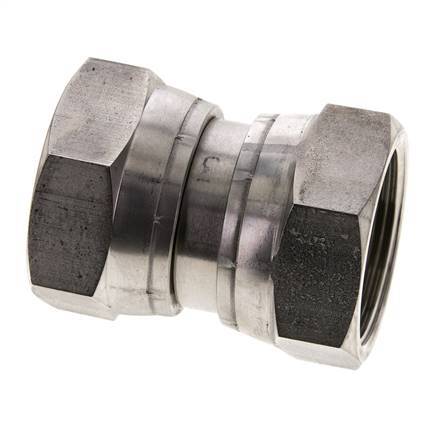 Rechte Verloopnippel G1 1/2'' Binnendraad Hoge Druk RVS 60° Conus 125bar Hydrauliek