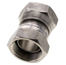 Rechte Verloopnippel G1 1/2'' Binnendraad Hoge Druk RVS 60° Conus 125bar Hydrauliek