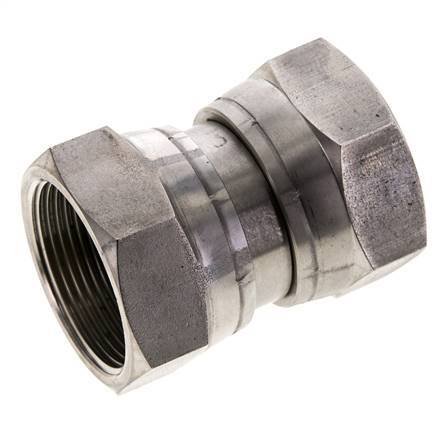 Rechte Verloopnippel G1 1/2'' Binnendraad Hoge Druk RVS 60° Conus 125bar Hydrauliek