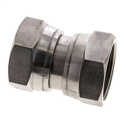 Rechte Verloopnippel G1 1/2'' Binnendraad Hoge Druk RVS 60° Conus 125bar Hydrauliek