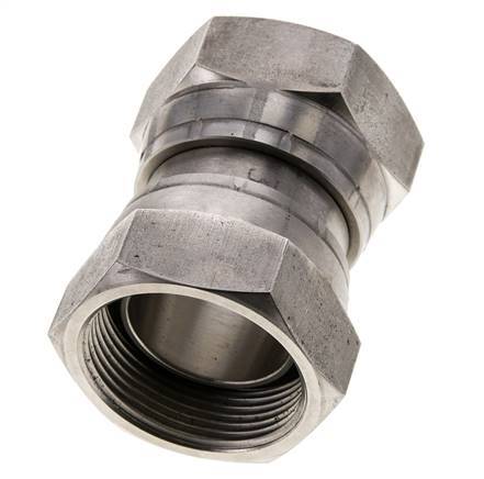 Rechte Verloopnippel G1 1/2'' Binnendraad Hoge Druk RVS 60° Conus 125bar Hydrauliek