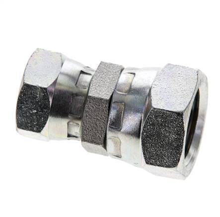 Rechte Verloopnippel G3/8 '' X G1/2 '' Binnendraad Hoge Druk Staal 60° Conus 300bar Hydrauliek