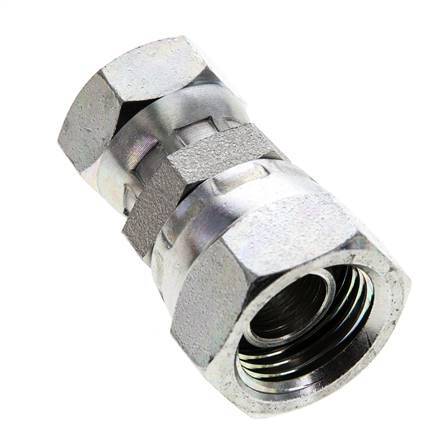 Rechte Verloopnippel G3/8 '' X G1/2 '' Binnendraad Hoge Druk Staal 60° Conus 300bar Hydrauliek