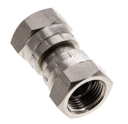 Rechte Verloopnippel G3/8 '' Binnendraad Hoge Druk RVS 60° Conus 425bar Hydrauliek